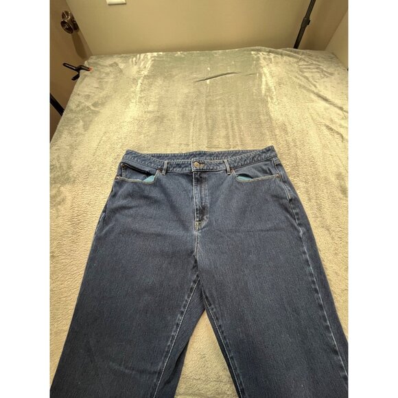L.L.Bean Classic Fit Womens Petite Jeans Size 18 PET Denim Relaxed Style W36 L27 - Picture 9 of 11
